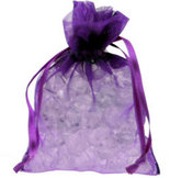 10 Purple Chiffon Favour Bags