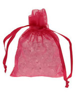 10 Hot Pink Chiffon Favour Bags