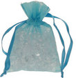 10 Turquoise Chiffon Favour Bags