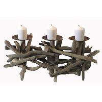 Driftwood 3 Plate Candle Holder